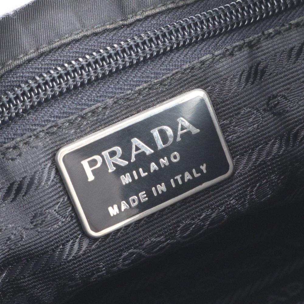 美品 レザー×ナイロン ショルダーバッグ 肩掛け トート ハンド ブラック 黒 レディース RUE CQ20-7 中古