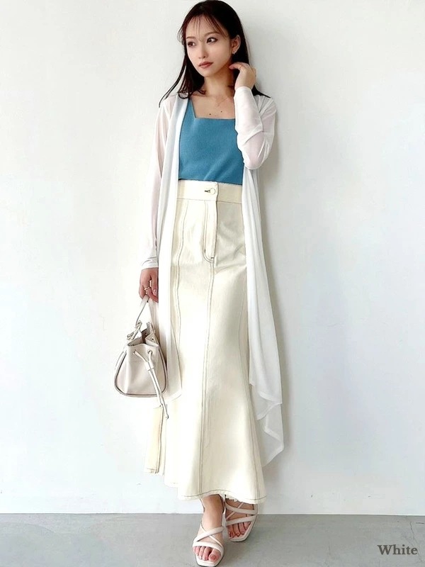 【在庫処分】 カーディガン レディース シアーカーディガン トップス 透け感 ロングカーディガン 紫外線 152322932101