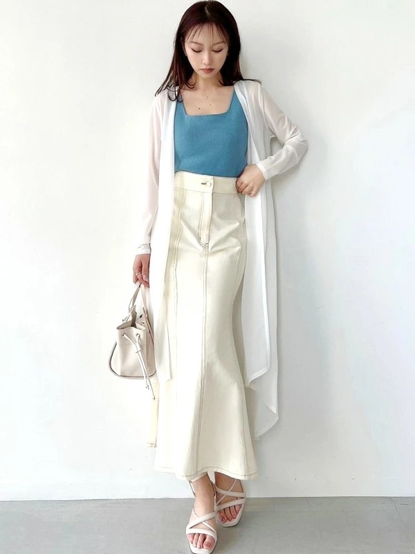 【在庫処分】 カーディガン レディース シアーカーディガン トップス 透け感 ロングカーディガン 紫外線 152322932101