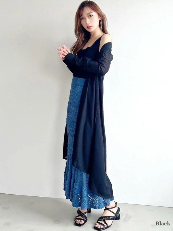 【在庫処分】 カーディガン レディース シアーカーディガン トップス 透け感 ロングカーディガン 紫外線 152322932101