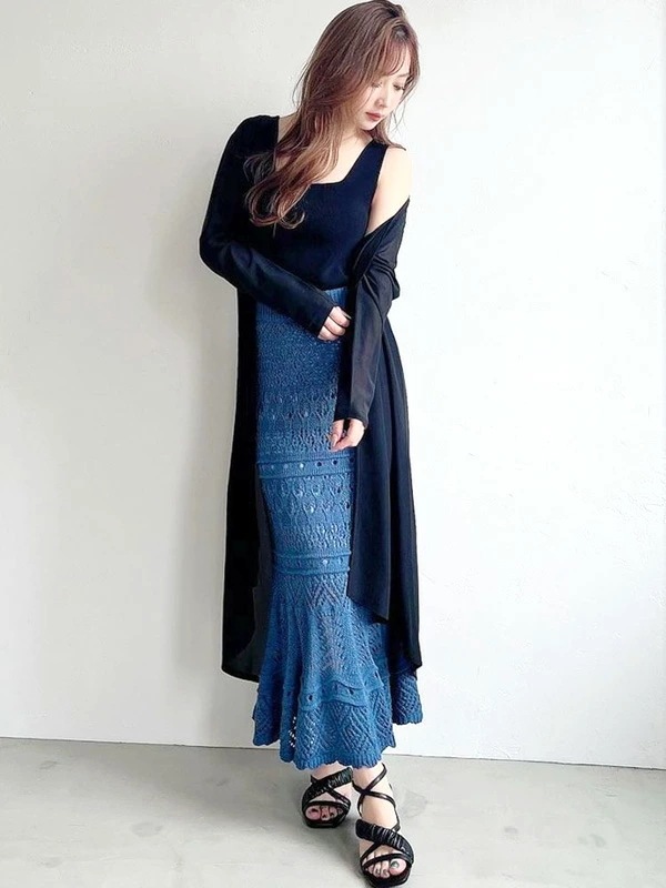 【在庫処分】 カーディガン レディース シアーカーディガン トップス 透け感 ロングカーディガン 紫外線 152322932101