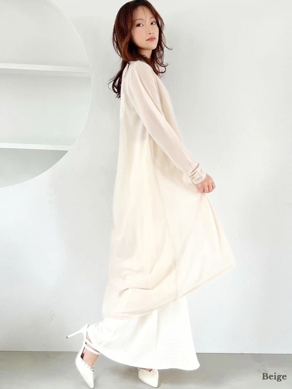 【在庫処分】 カーディガン レディース シアーカーディガン トップス 透け感 ロングカーディガン 紫外線 152322932101