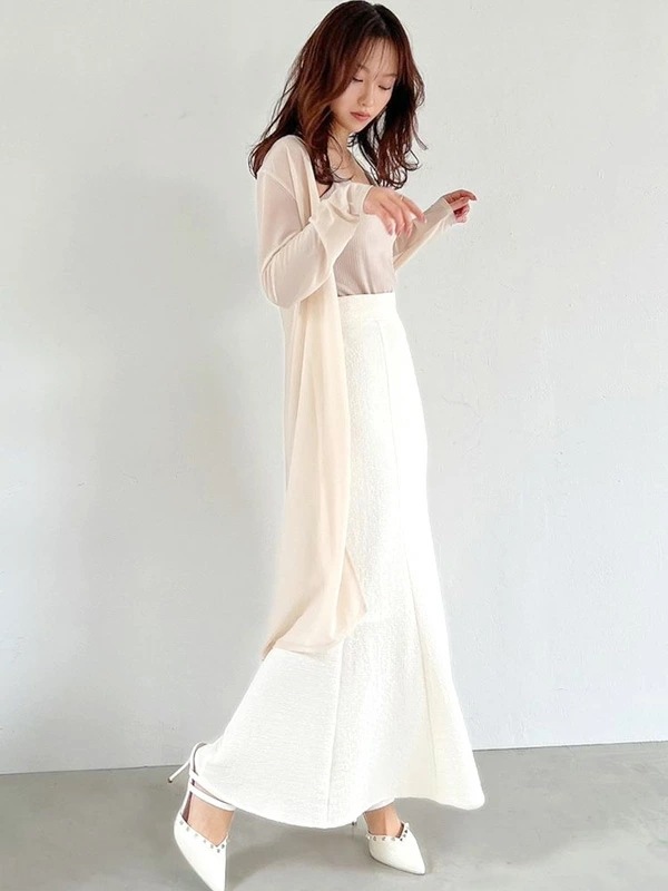 【在庫処分】 カーディガン レディース シアーカーディガン トップス 透け感 ロングカーディガン 紫外線 152322932101