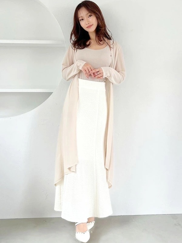 【在庫処分】 カーディガン レディース シアーカーディガン トップス 透け感 ロングカーディガン 紫外線 152322932101