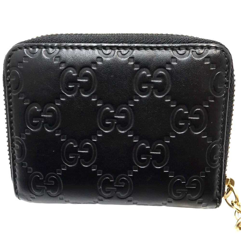 グッチシマ シグネチャー 431412 カードケース レザー ブラック/181194【中古】 グッチシマ シグネチャー 431412 カードケース レザー ブラック/181194【中古】