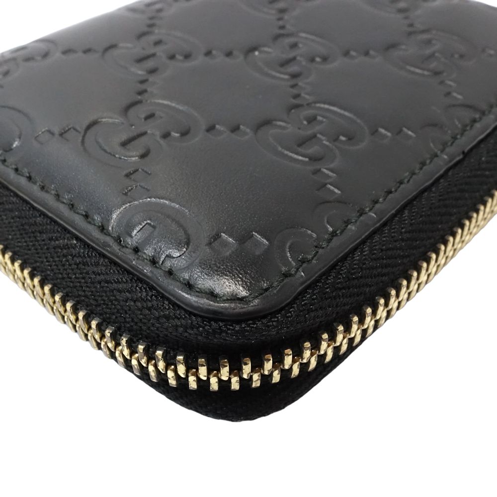 グッチシマ シグネチャー 431412 カードケース レザー ブラック/181194【中古】 グッチシマ シグネチャー 431412 カードケース レザー ブラック/181194【中古】