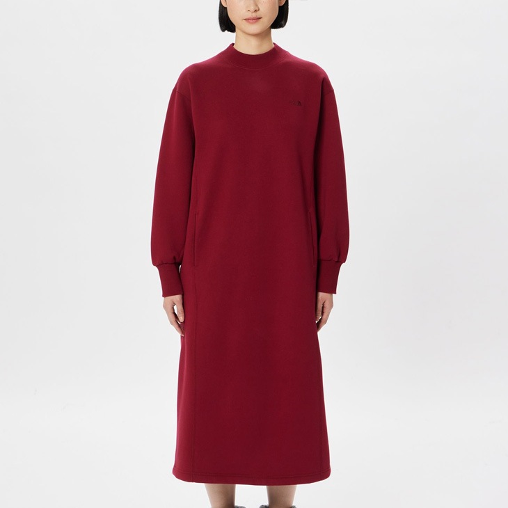 ワンピース 裏起毛 スウェット レディース ベターテリー 膝下丈/NTW82436