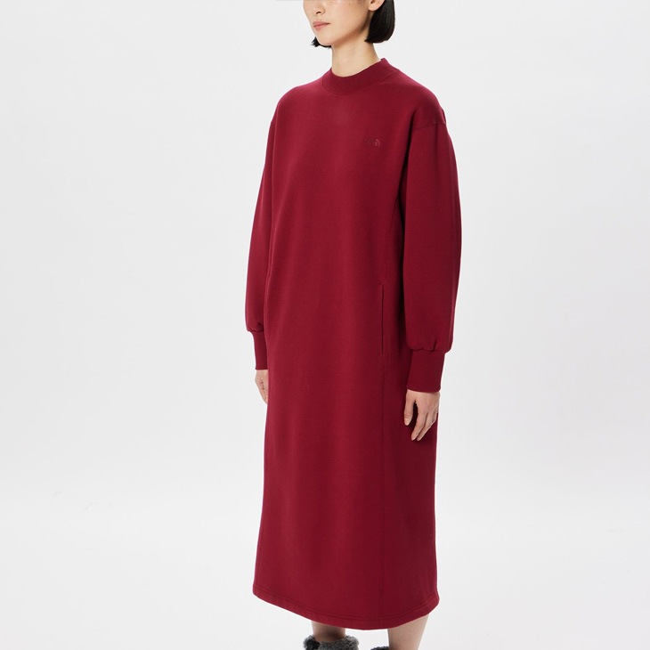 ワンピース 裏起毛 スウェット レディース ベターテリー 膝下丈/NTW82436