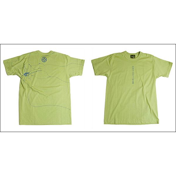 戦国武将Tシャツ (本多忠勝 蜻蛉切) Sサイズ 半袖 わさび色(グリーン) (Uネック おもしろ)
