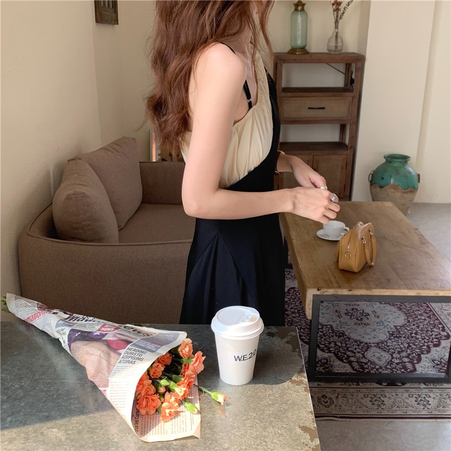 2色 ワンピース ノースリーブ 夏 きれいめ カジュアル かわいい aライン Aライン フレア ワンピドレス フレアスカート 膝丈 ひざ丈 膝下 ミディアム丈 ミドル丈 襟なし フレア セミフレア ス