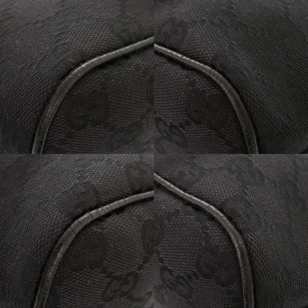 美品 アクセサリーポーチ 07198 ハンドバッグ GGキャンバス ブラック 0760【中古】 レディース 美品 アクセサリーポーチ 07198 ハンドバッグ GGキャンバス ブラック 0760【中古】 レディース