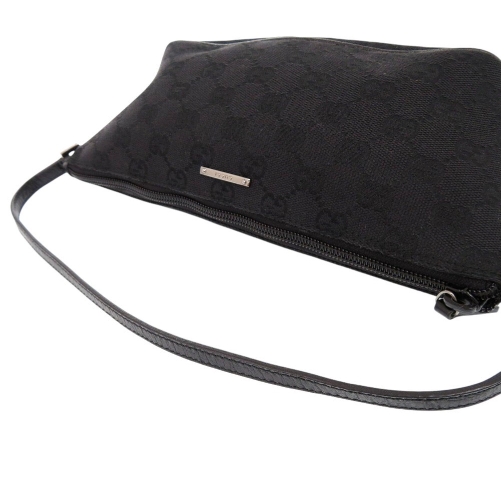 美品 アクセサリーポーチ 07198 ハンドバッグ GGキャンバス ブラック 0760【中古】 レディース 美品 アクセサリーポーチ 07198 ハンドバッグ GGキャンバス ブラック 0760【中古】 レディース
