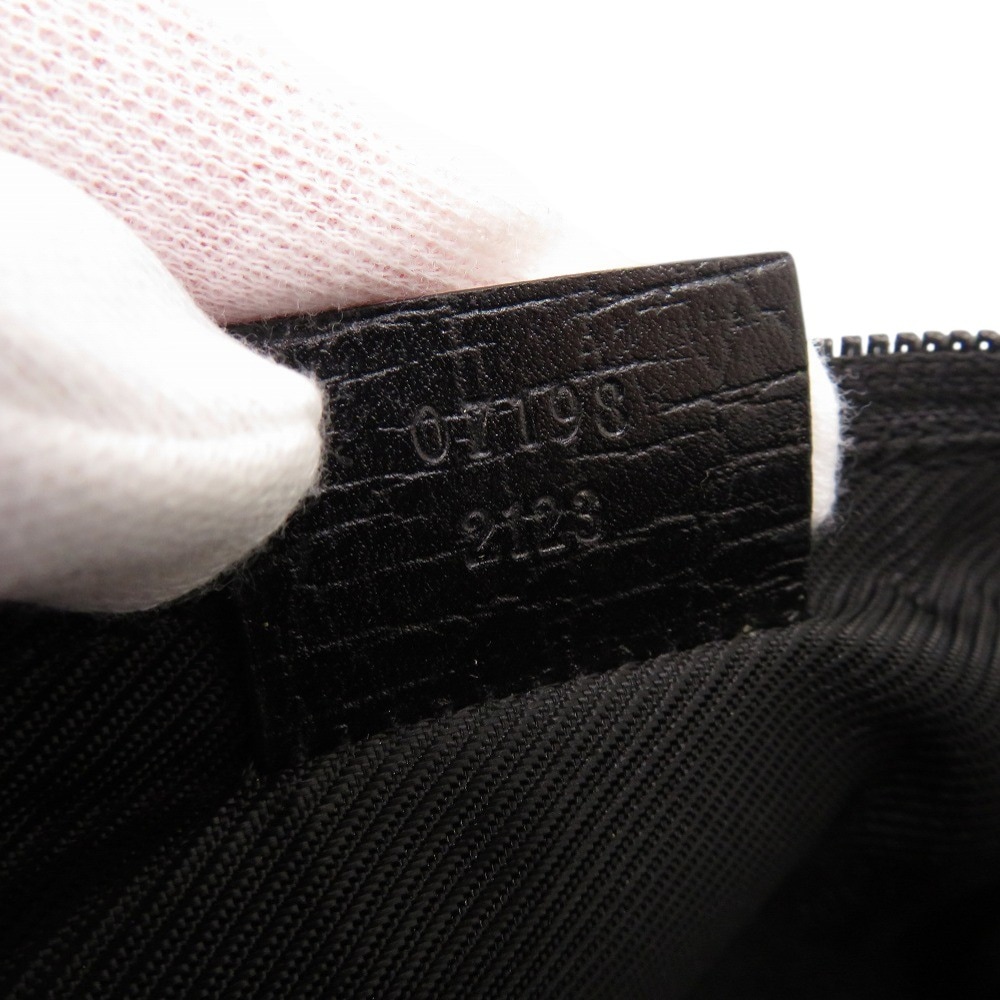 美品 アクセサリーポーチ 07198 ハンドバッグ GGキャンバス ブラック 0760【中古】 レディース 美品 アクセサリーポーチ 07198 ハンドバッグ GGキャンバス ブラック 0760【中古】 レディース