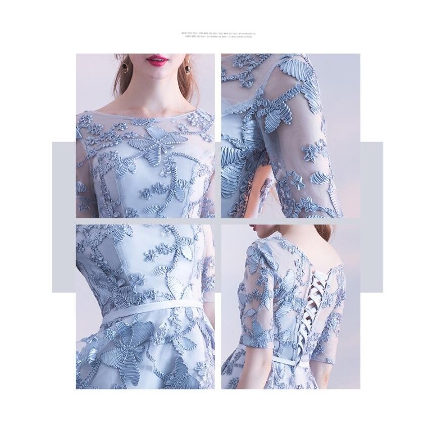 Aライン 袖あり パーティードレス ミモレドレス 結婚式 ドレス ワンピース 二次会 ウエディングド Aライン 袖あり パーティードレス ミモレドレス 結婚式 ドレス ワンピース 二次会 ウエディングド