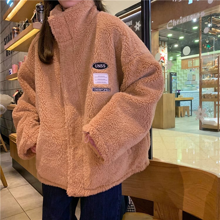 ジャケット アウター オーバーサイズ ゆったり リバーシブル もこもこ カジュアル シンプル 大人可愛い 韓国ファッション ジャケット アウター オーバーサイズ ゆったり リバーシブル もこもこ カジュアル シンプル 大人可愛い 韓国ファッション