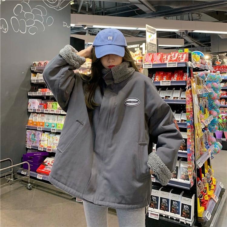 ジャケット アウター オーバーサイズ ゆったり リバーシブル もこもこ カジュアル シンプル 大人可愛い 韓国ファッション ジャケット アウター オーバーサイズ ゆったり リバーシブル もこもこ カジュアル シンプル 大人可愛い 韓国ファッション