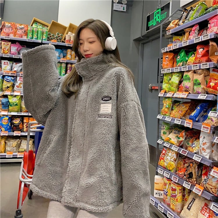 ジャケット アウター オーバーサイズ ゆったり リバーシブル もこもこ カジュアル シンプル 大人可愛い 韓国ファッション ジャケット アウター オーバーサイズ ゆったり リバーシブル もこもこ カジュアル シンプル 大人可愛い 韓国ファッション