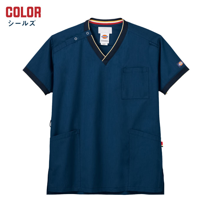 ディッキーズ スクラブ 男女兼用 白衣 手術衣 医療用 看護師 病院 クリニック 歯科衛生士 獣医 動物病院 整骨院 リハビリ 介護 理学療法士 チームスクラブ /fo-7084sc