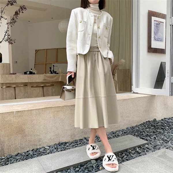 Qoo10] 【2025新作 】プリーツスカート レザ