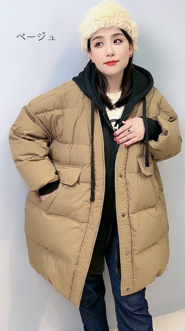 Qoo10] 軽量 ベンチコート 大きめ ゆったり フ