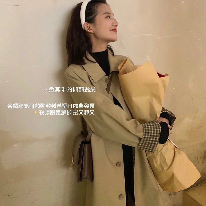 2024秋冬服 トレンチコート レディース ウインドブレーカー レディース ミディアム 英倫風 カーキチェック ジャケット 韓国 トレンチコート ロング 通勤 アウター 2024秋冬服 トレンチコート レディース ウインドブレーカー レディース ミディアム 英倫風 カーキチェック ジャケット 韓国 トレンチコート ロング 通勤 アウター