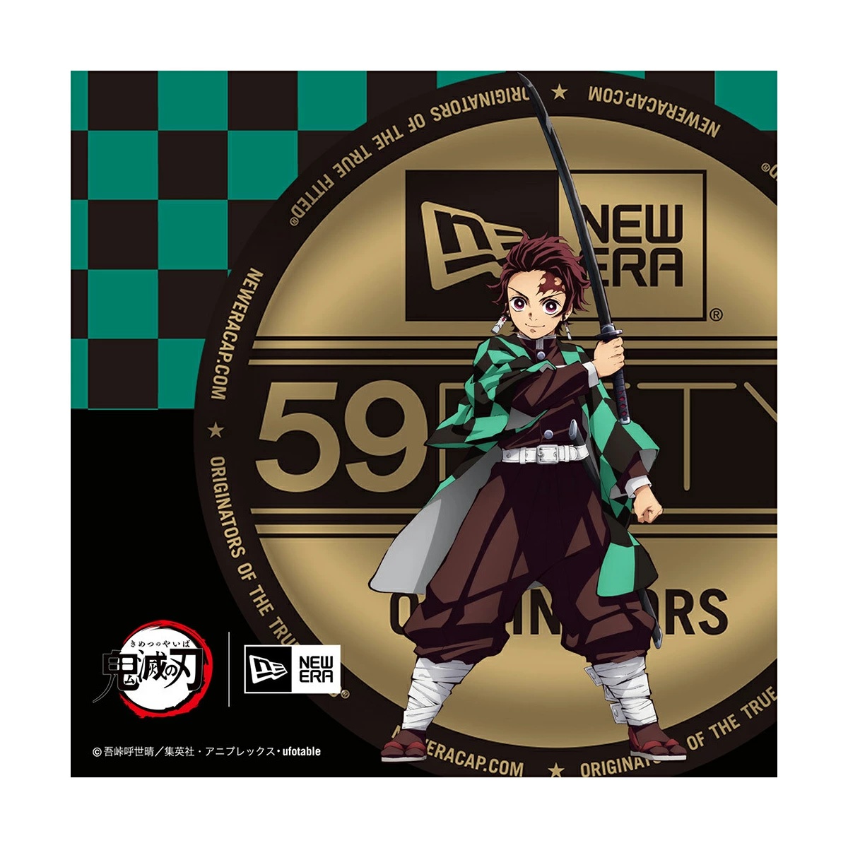 鬼滅の刃タイトルロゴキャップ ブラック 59FIFTY 12864513 帽子 鬼滅 公式 限定コラボ アニメコラボ グッズ メンズ アニメ フィッテッドキャップ 正規品 刺繍ロゴ