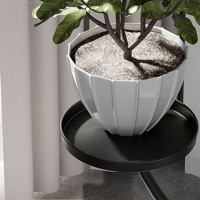 小物や植木鉢などを飾るフラワースタンド 3テーブル プリザーブドフラワー モダン 北欧 棚 インテリア おしゃれ ブラック ホワイト ゴールド