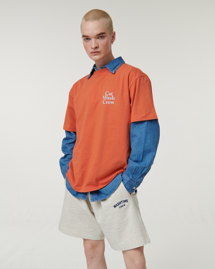 【Crazy Car Wash Crew】23SS★ WASH TIME HALF SWEATPANTS Crazy Car Wash Crew] WASH TIME HALF SWEATPANTS ショート