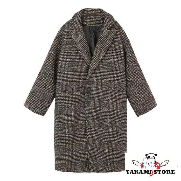 万能流行感 コート ロング丈 オシャレ ジャケット チェック柄 韓国風 アウター 通勤 春秋 定番コート レディース チェスターコート ラシャコート 40代 万能流行感 コート ロング丈 オシャレ ジャケット チェック柄 韓国風 アウター 通勤 春秋 定番コート レディース チェスターコート ラシャコート 40代