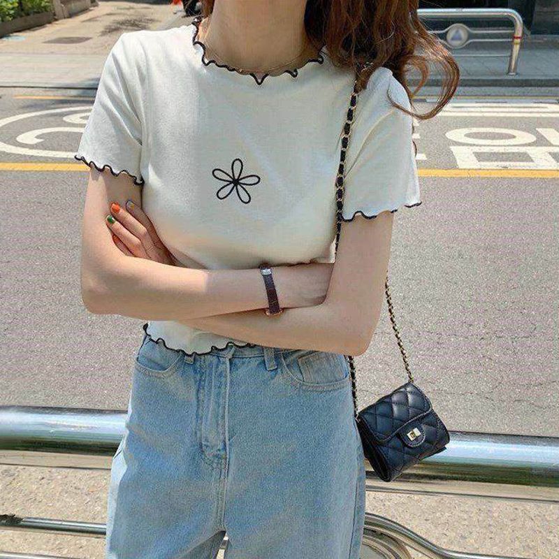 がある シックスジュン レディース Tシャツ トップス CROP - Top - offwhite：asty けまで - shineray.com.br