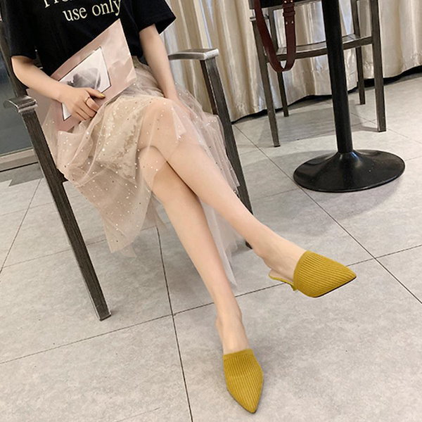 美品 BALDAN 37 イエロー 5cmミュール パンプス サンダル 美品 BALDAN 37 イエロー 5cmミュール パンプス サンダル