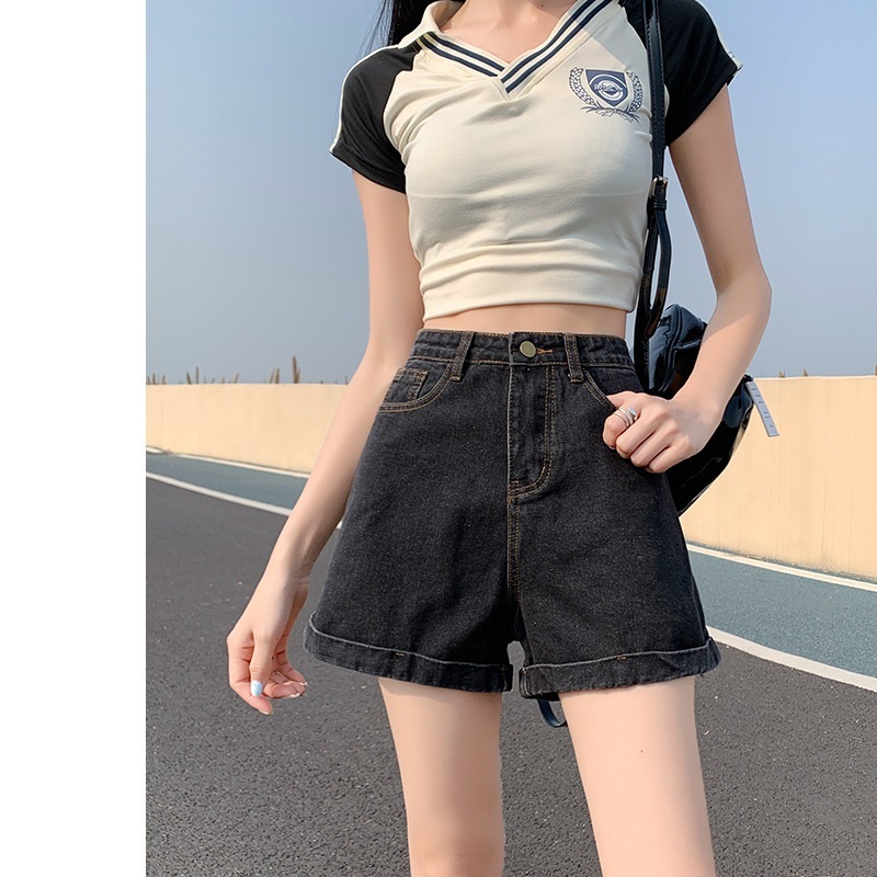 【新品】3つボタン デニム カラー ショートパンツ レディース ブラック 楽天市場】ハイウエスト デニム ショートパンツ | パンツ
