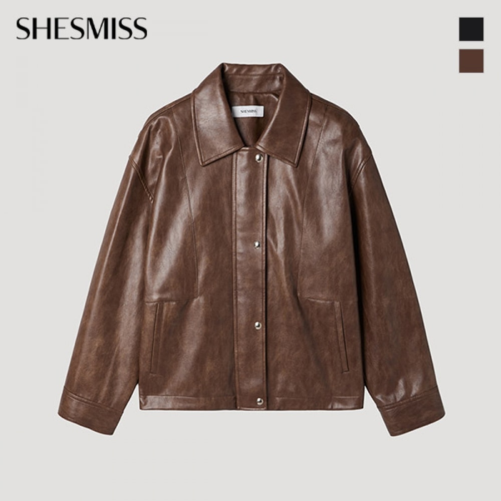 [シューミス] エコレザーカラージャンパー_SWWJPP11020