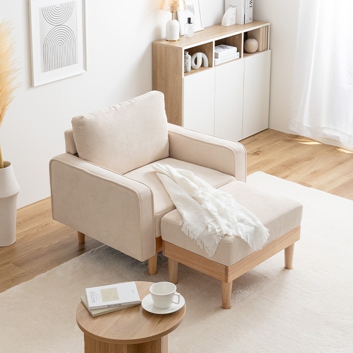 ソファー 1人掛け おしゃれ ナチュラルモダン レトロ ファブリック コーデュロイ 一人掛け シンプル パーソナルチェア