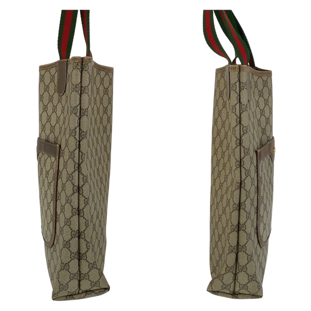 ヴィンテージ オールドグッチ シェリーライン ベージュ マルチカラー GGスプリームキャンバス 39 02 003 トートバッグ ショルダーバッグ メンズ 407099