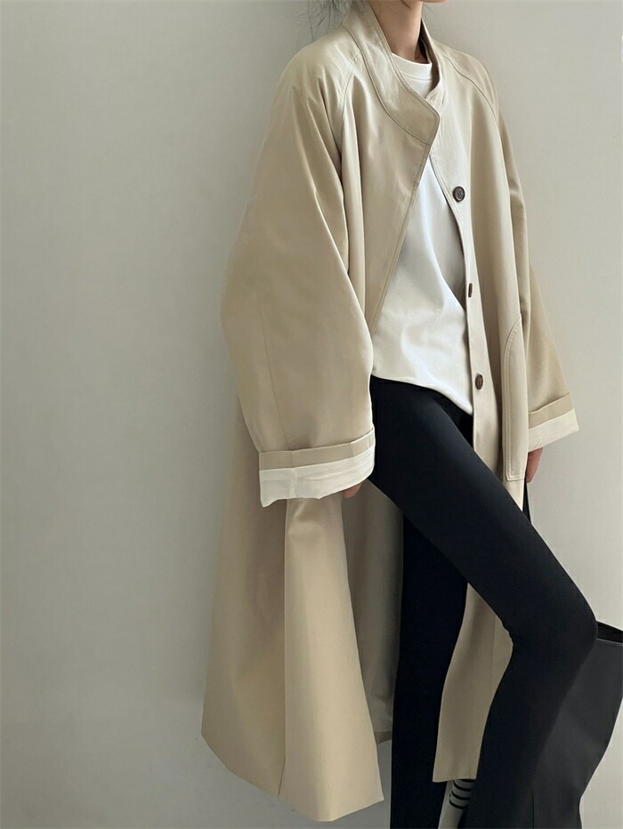 トレンチコート レディース アウター 春 秋 スタンドカラー コート 無地 長袖 ライトアウター ロングジャケット 立ち襟 大きいサイズ おしゃれ リクルート フォーマル ビジネス オフィス セレモニ トレンチコート レディース アウター 春 秋 スタンドカラー コート 無地 長袖 ライトアウター ロングジャケット 立ち襟 大きいサイズ おしゃれ リクルート フォーマル ビジネス オフィス セレモニ