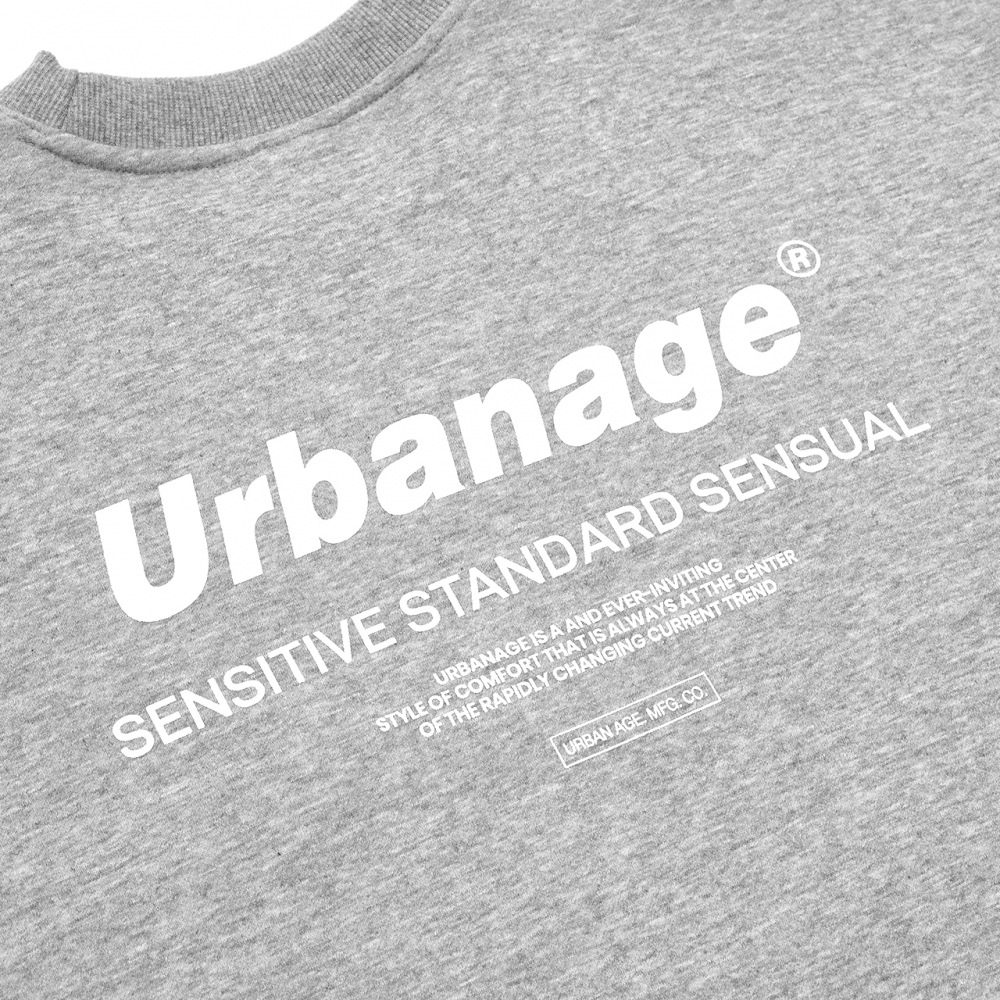 URBANAGEカラーセンシュアルオーバー起毛マンツーマン_ホワイトメランジ URBANAGEカラーセンシュアルオーバー起毛マンツーマン_ホワイトメランジ