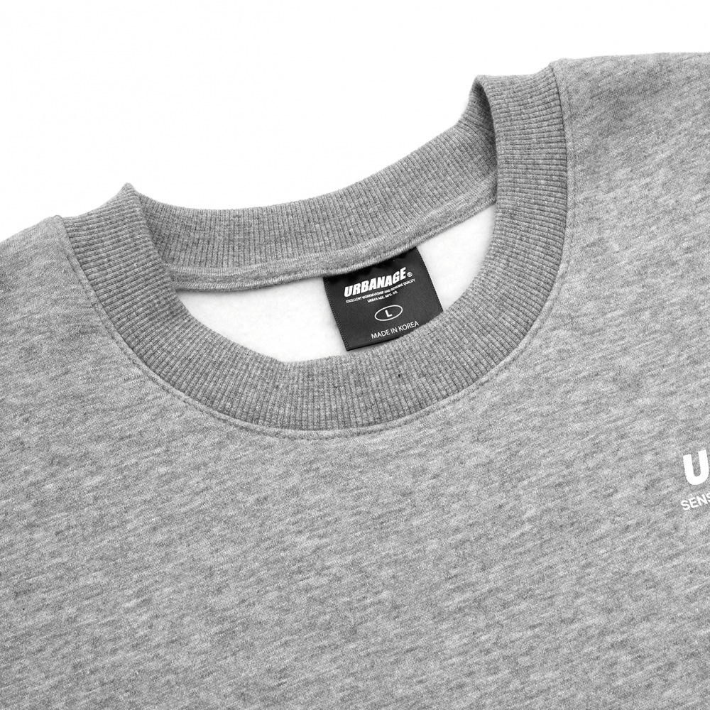 URBANAGEカラーセンシュアルオーバー起毛マンツーマン_ホワイトメランジ URBANAGEカラーセンシュアルオーバー起毛マンツーマン_ホワイトメランジ