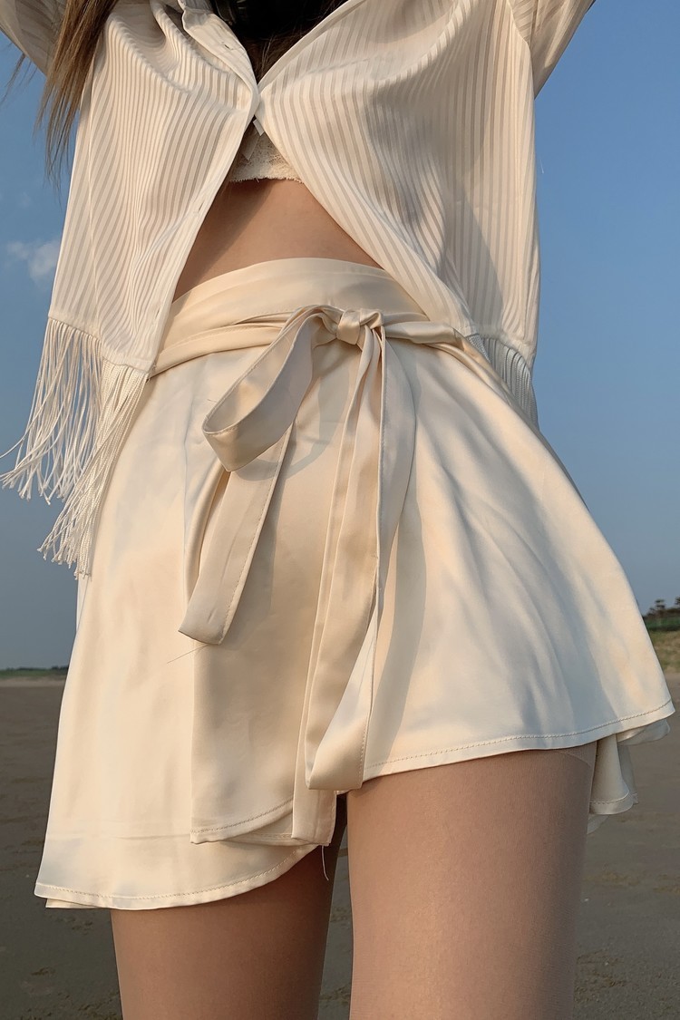 SWIMCITY Lost angel silky wrap skirt ミニスカート