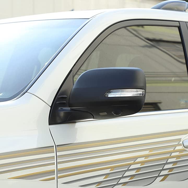 車 ドアミラー サイドミラーカバー 外装 カスタム パーツ 左右セット ABS樹脂 トヨタ ランドクルーザープラド 2010-2019に対応(マットブラック)