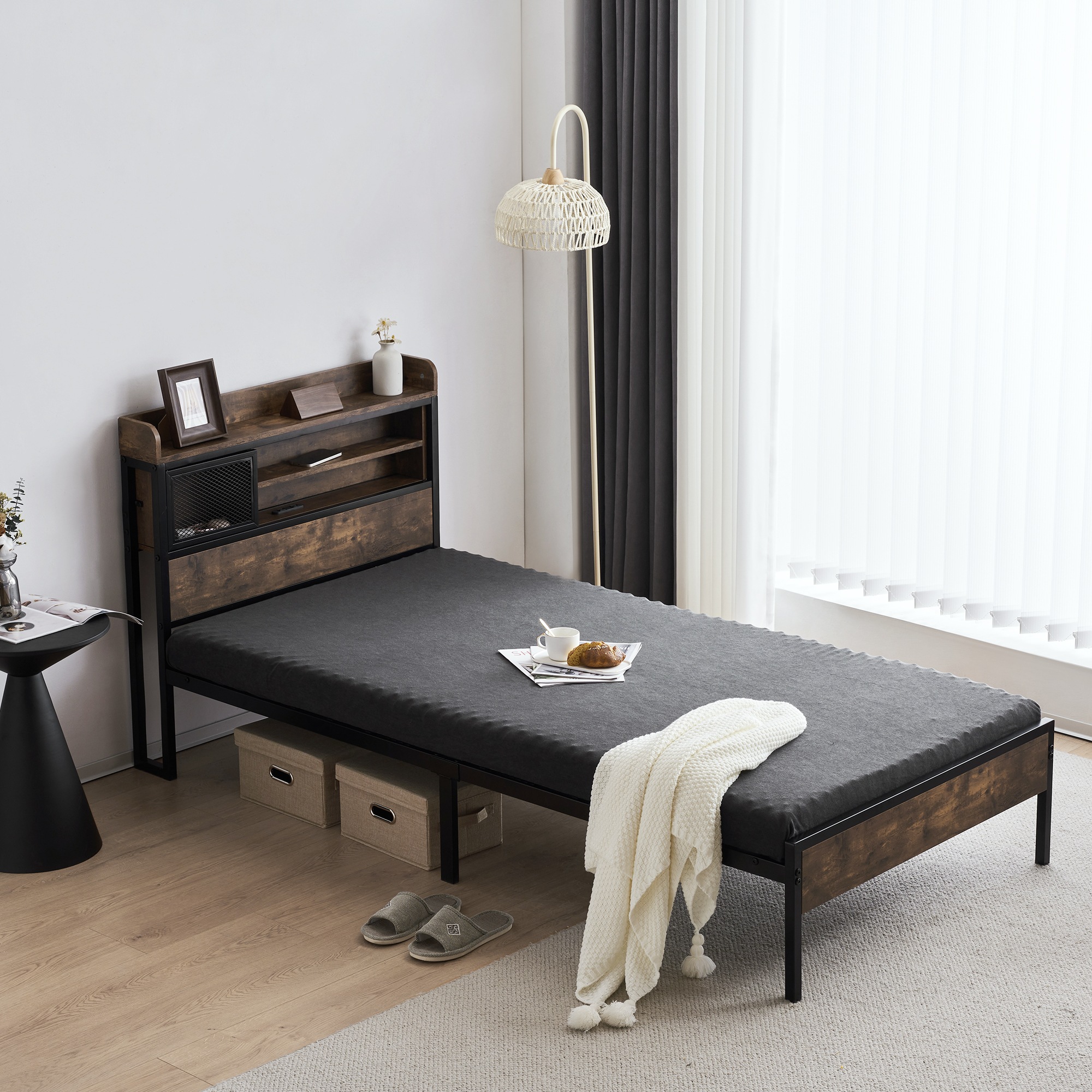 【即日発送 送.料.無.料】S ベッドフレーム シングル シングルベッド パイプベッド コンセント付き 宮付き 木 コンセント ベッド 木製 下収納 スチール おしゃれ ヴィンテージ風 アイアンベッド 【即日発送 送.料.無.料】S ベッドフレーム シングル シングルベッド パイプベッド コンセント付き 宮付き 木 コンセント ベッド 木製 下収納 スチール おしゃれ ヴィンテージ風 アイアンベッド