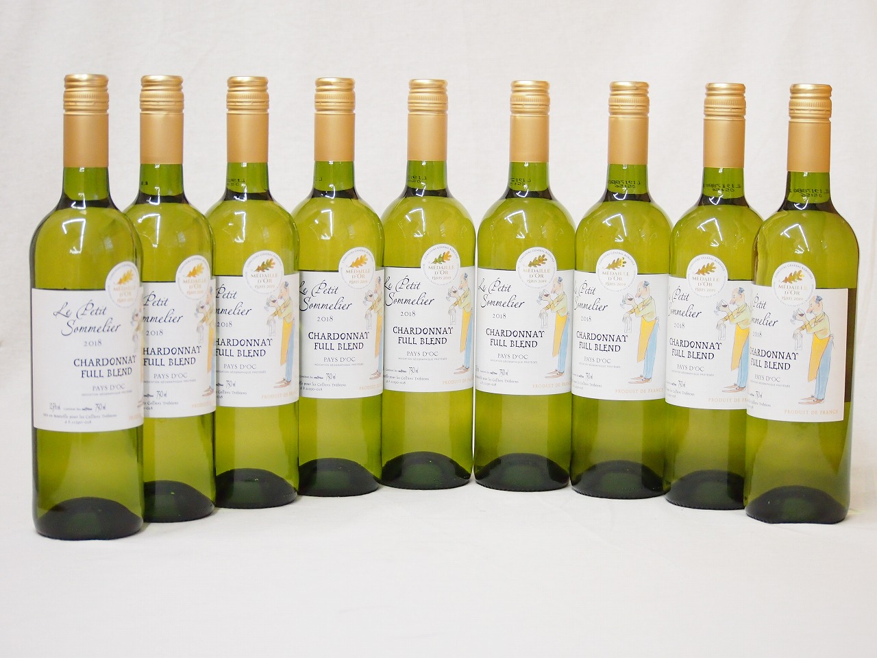 9本セットフランス金賞白ワイン ル プティソムリエシャルドネ2019年 やや辛口 750ml9本