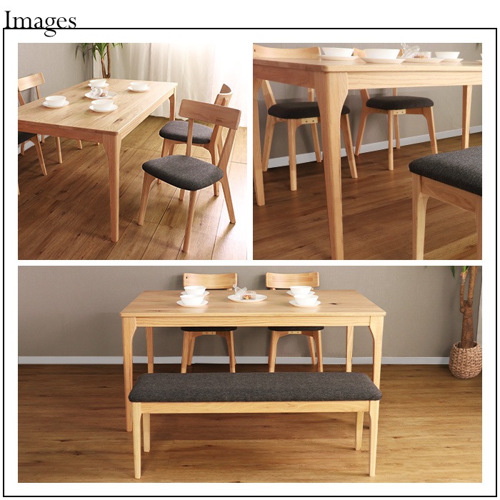 【MOBEL】世界に一つだけのダイニングテーブル150 ナチュラル／テーブル 幅150cm 4人 単品 天然木 無垢 木製 オーク材 オイル塗装 水性塗料