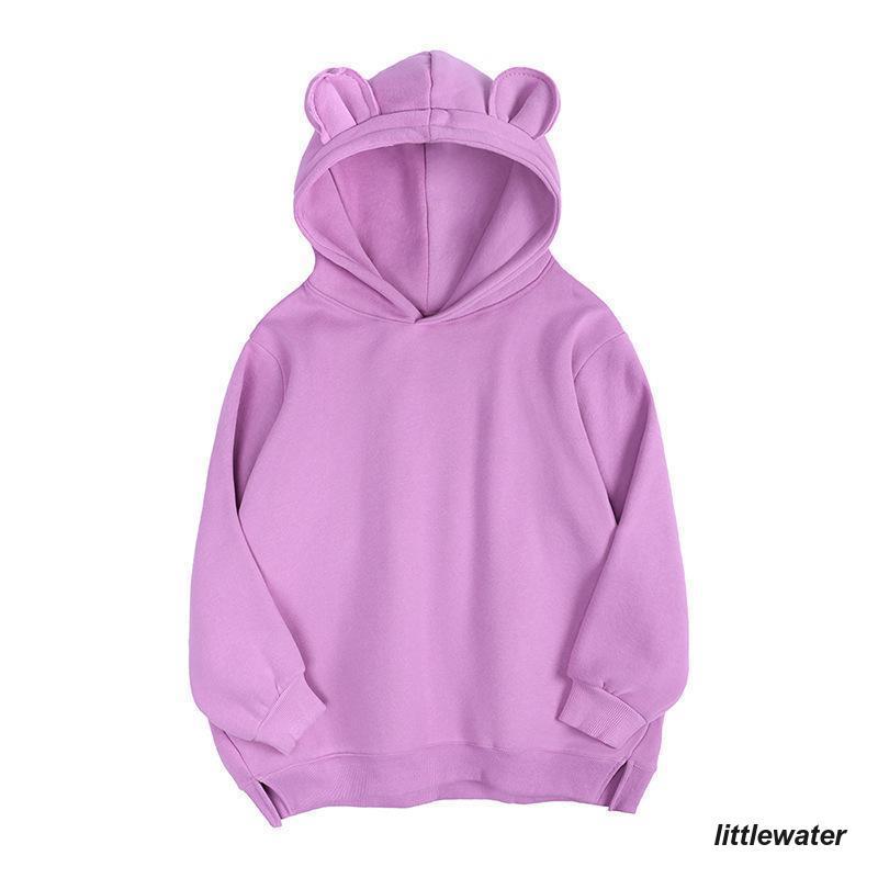 パーカープルオーバーレディーストップス長袖裏起毛フード付き耳付きスリットシンプル無地かわいいカジュアル パーカープルオーバーレディーストップス長袖裏起毛フード付き耳付きスリットシンプル無地かわいいカジュアル