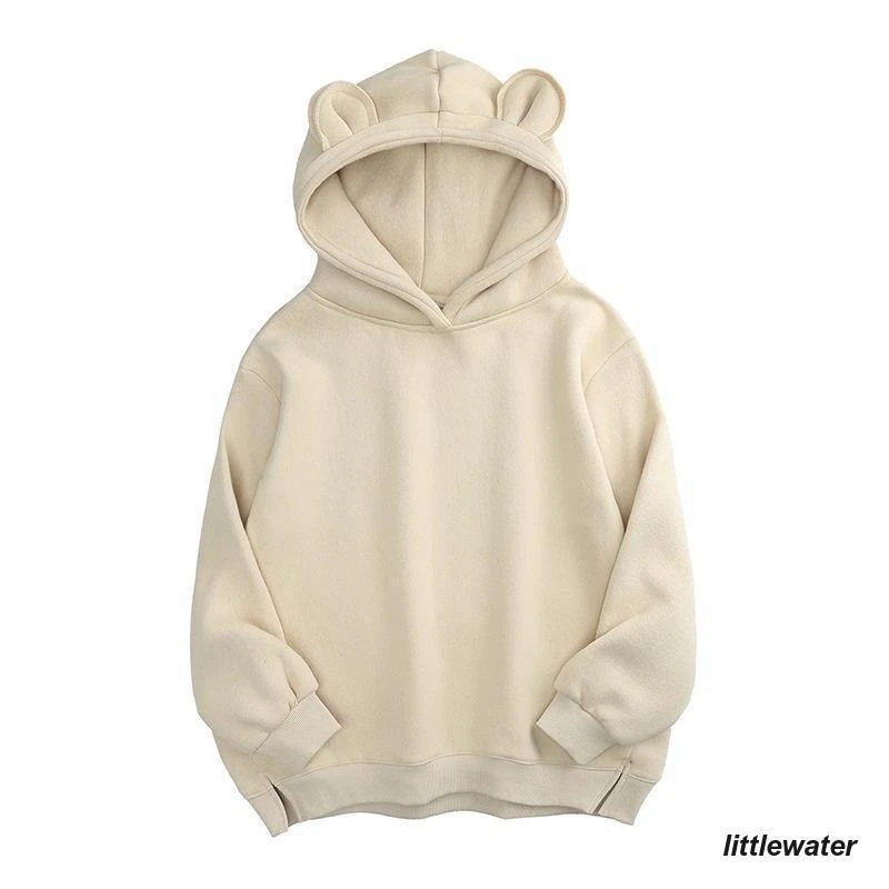 パーカープルオーバーレディーストップス長袖裏起毛フード付き耳付きスリットシンプル無地かわいいカジュアル パーカープルオーバーレディーストップス長袖裏起毛フード付き耳付きスリットシンプル無地かわいいカジュアル