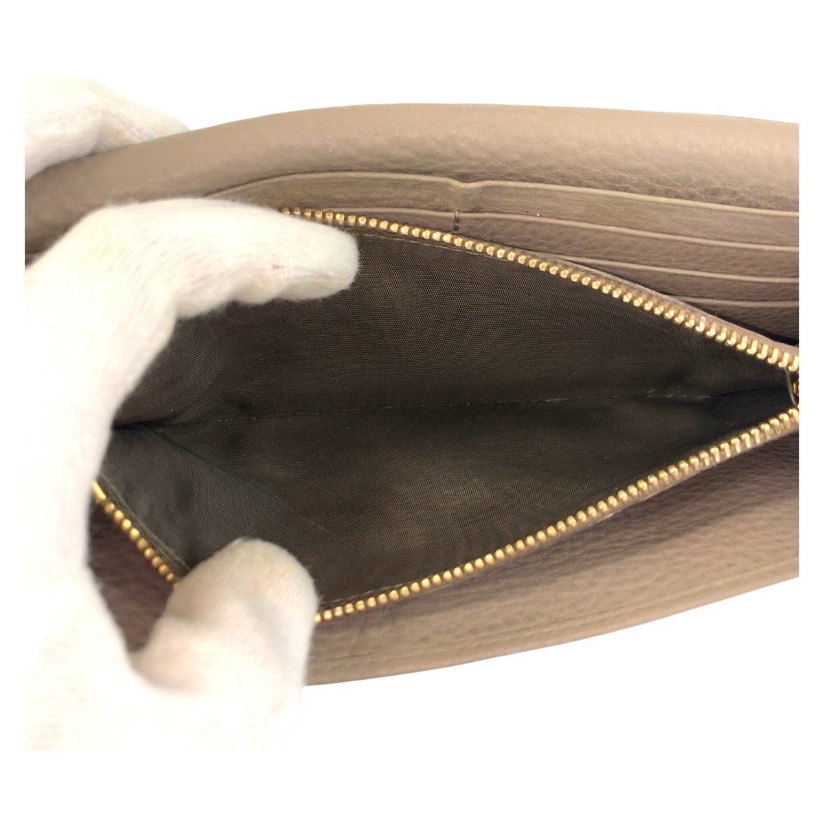 ロゴ グレージュ ゴールド金具 レザー 長財布 ロングウォレット レディース 504318 ロゴ グレージュ ゴールド金具 レザー 長財布 ロングウォレット レディース 504318