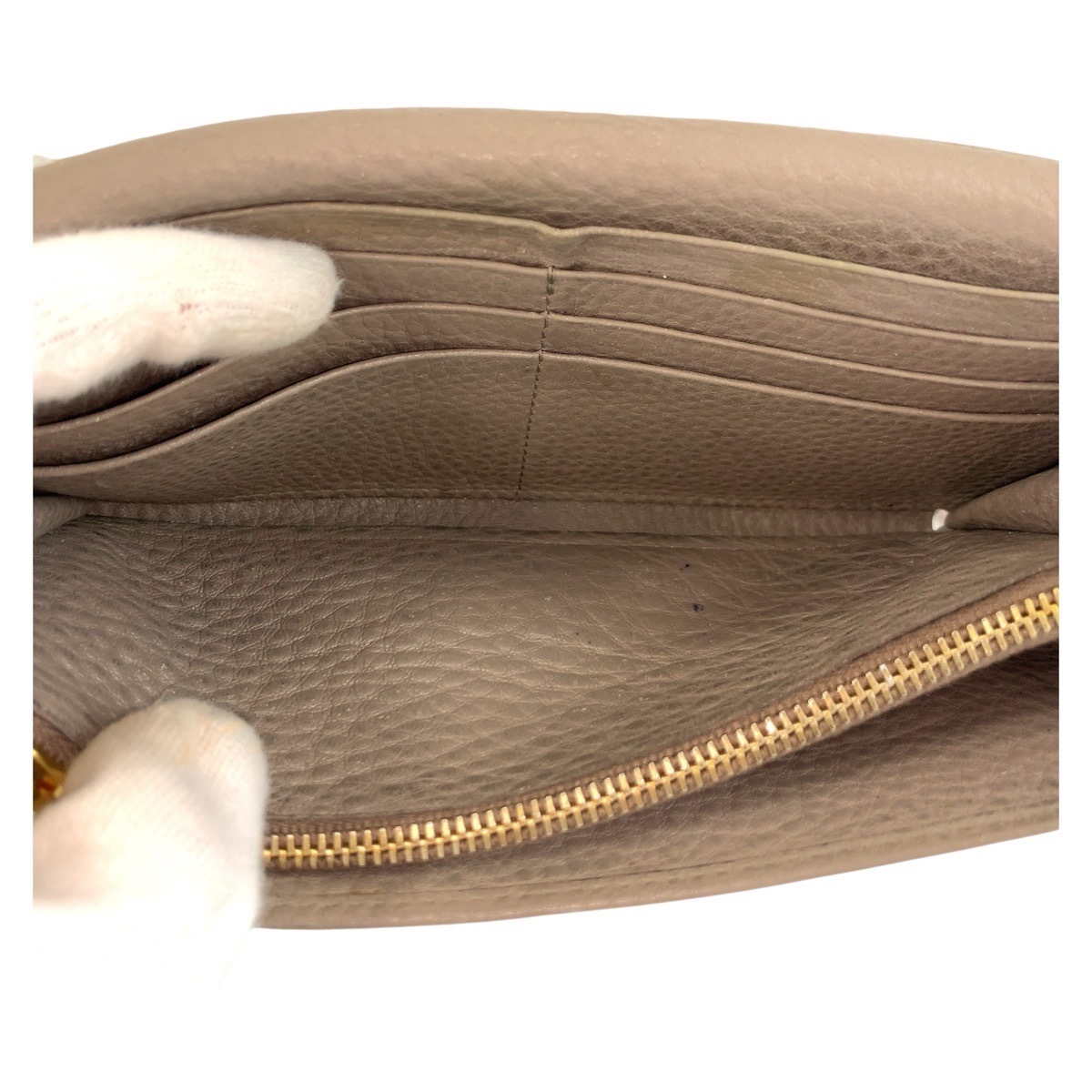 ロゴ グレージュ ゴールド金具 レザー 長財布 ロングウォレット レディース 504318 ロゴ グレージュ ゴールド金具 レザー 長財布 ロングウォレット レディース 504318