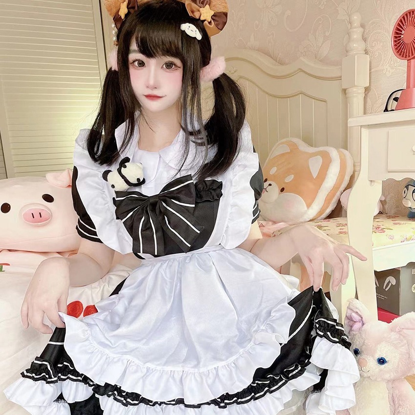 日韓メイド白黒lolitaメイド服日常小料理娘コスプレ服 lonceng123.net