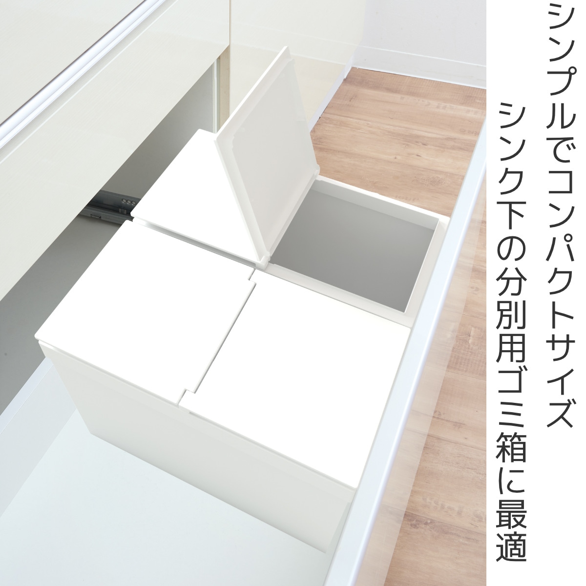 ゴミ箱 20L 同色2個セット シンプルダストボックス ハーフ