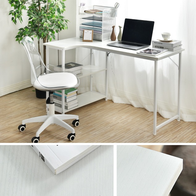 【WF301556AAAオフィスチェア+パソコンデスク セット】【ブラック】パソコンデスク L字 120cm 2段ラック付 デスク木製 ミシン台 書斎机 勉強机 【WF301556AAAオフィスチェア+パソコンデスク セット】【ブラック】パソコンデスク L字 120cm 2段ラック付 デスク木製 ミシン台 書斎机 勉強机